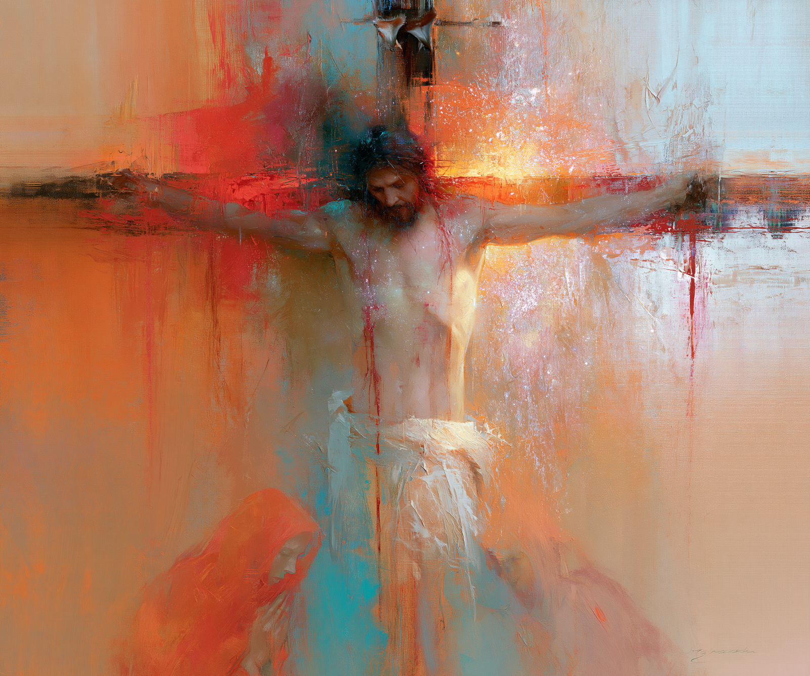 Œuvre chrétienne paysage – La Crucifixion – Impressionniste – Alpha Christian Art