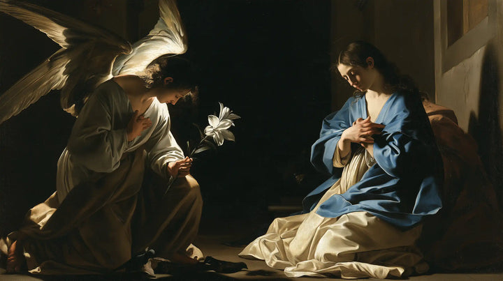 L’Annonciation — La Tige lumineuse devant le manteau bleu