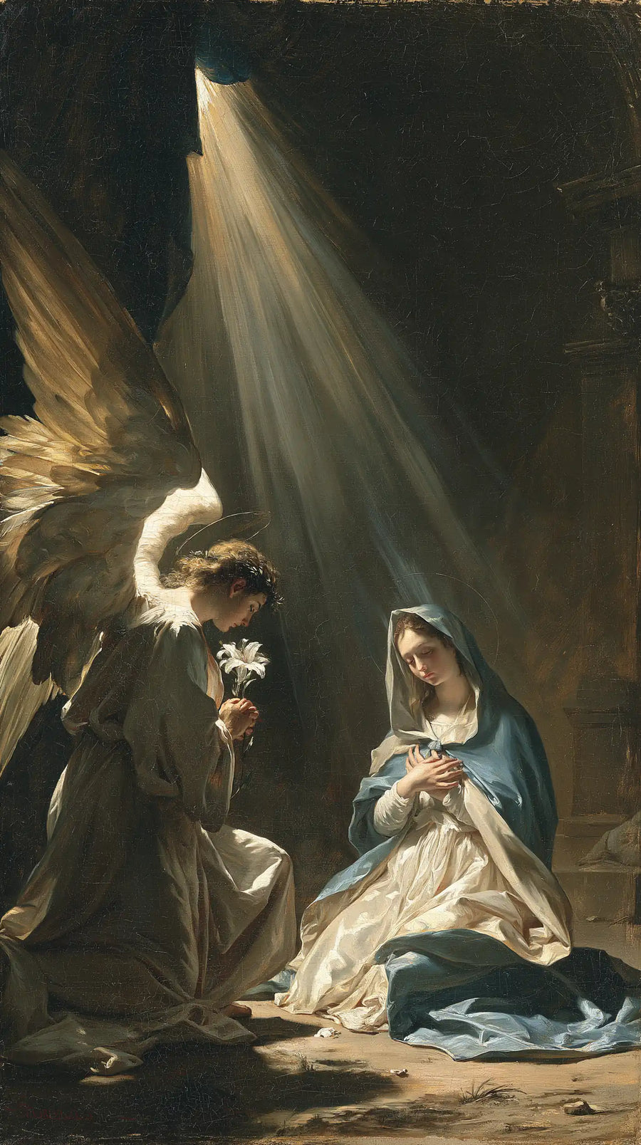 The Annunciation - Celestial Annunciation in Blue Ivory and Gold · Portrait n° 4