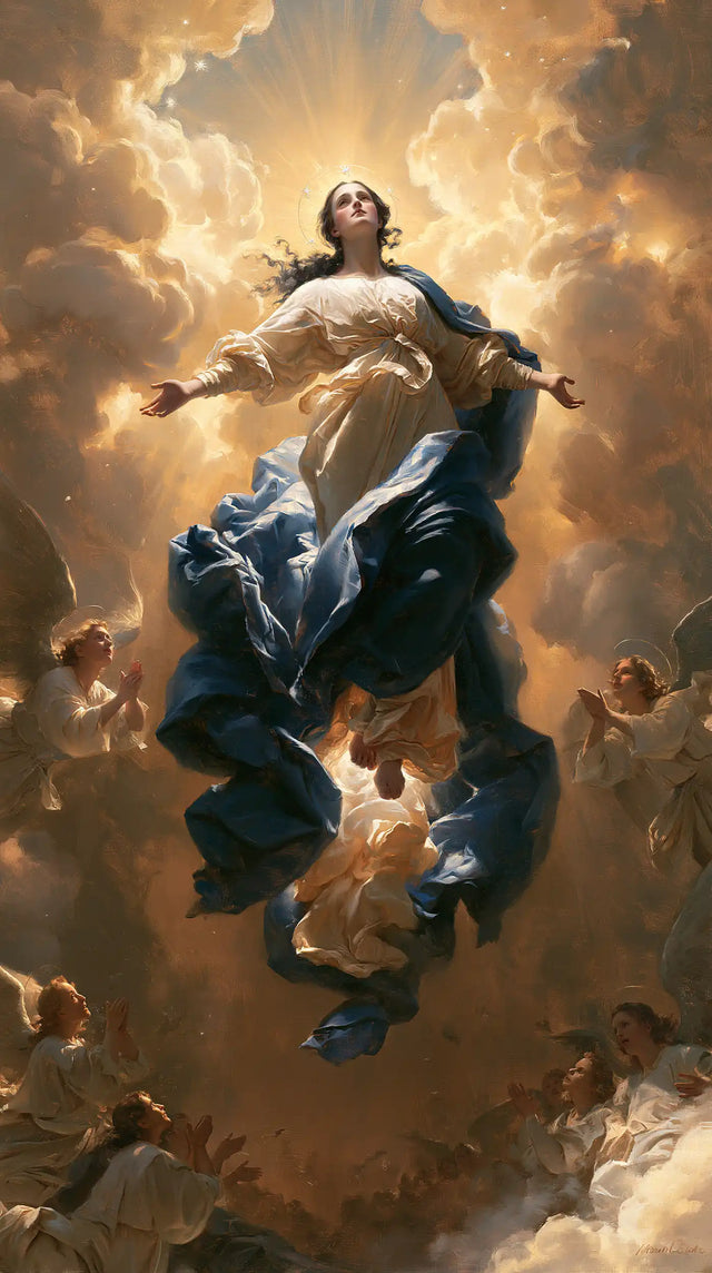 L’Assomption de Marie — Le Bleu suspendu sous la couronne solaire