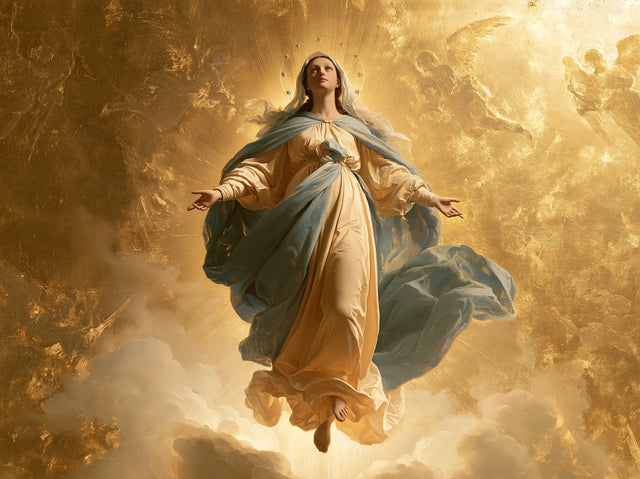 L’Assomption de Marie — La Douce Ascension dans l’or froissé