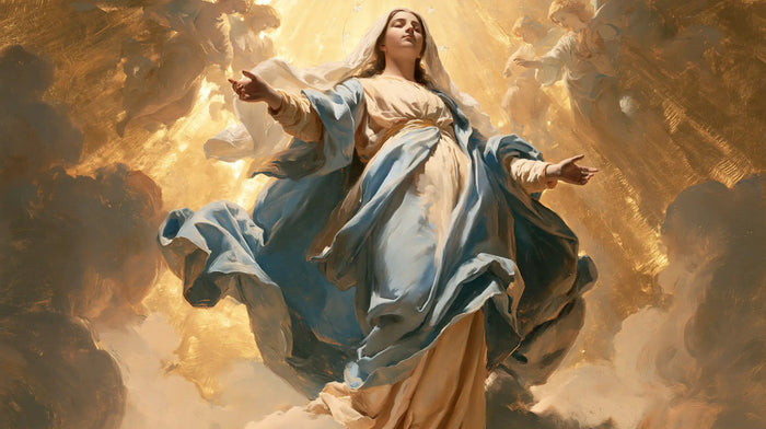 L’Assomption de Marie — L’Invitation au milieu des drapés d’azur
