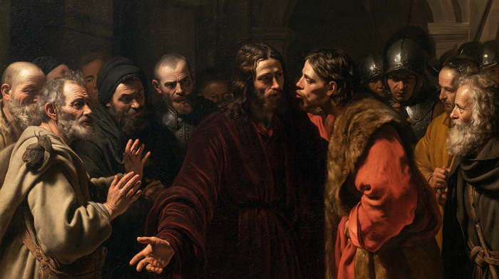 La Trahison de Judas — La Main ouverte devant les vieillards