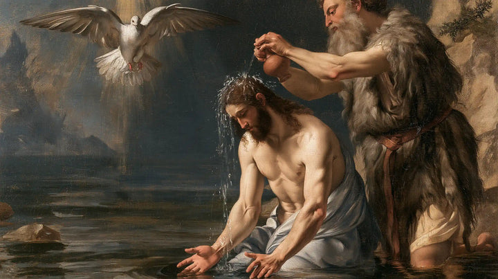 The Baptism of Jesus – Florentine Renaissance · Kneeling in the Jordan · Landscape no. 2