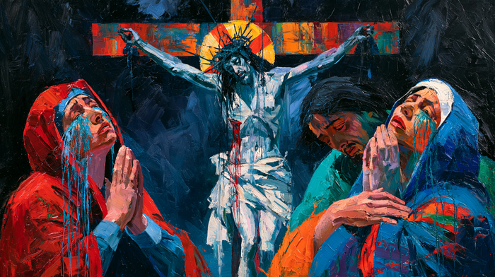 La Crucifixion — Les Larmes bleues sous le nimbe orange
