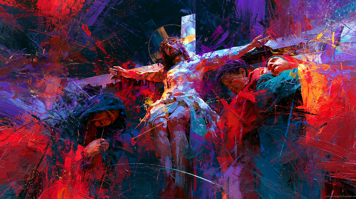 La Crucifixion — Expressionniste · Paysage n° 22 — art chrétien