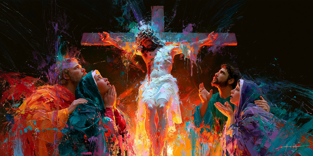 La Crucifixion — Expressionniste · Paysage n° 25 — art chrétien