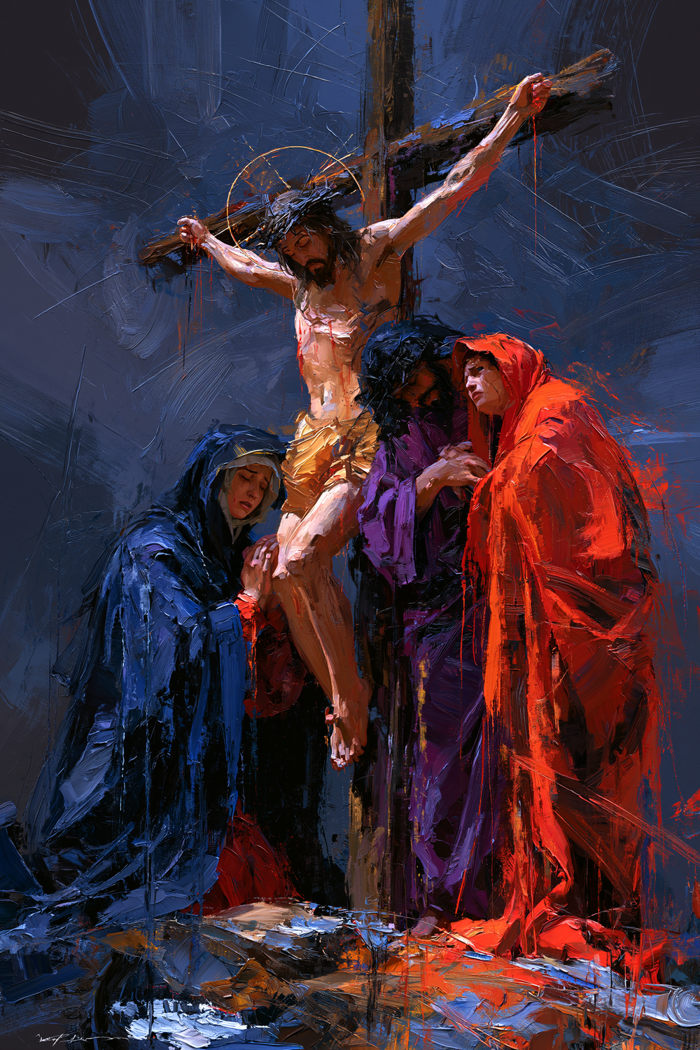 La Crucifixion — Expressionniste · Portrait n° 13 — art chrétien