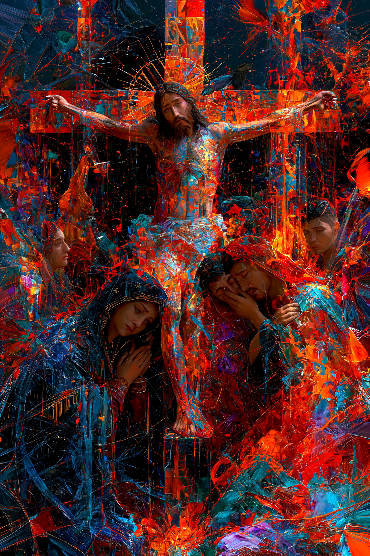 La Crucifixion — Expressionniste · Portrait n° 14 — art chrétien