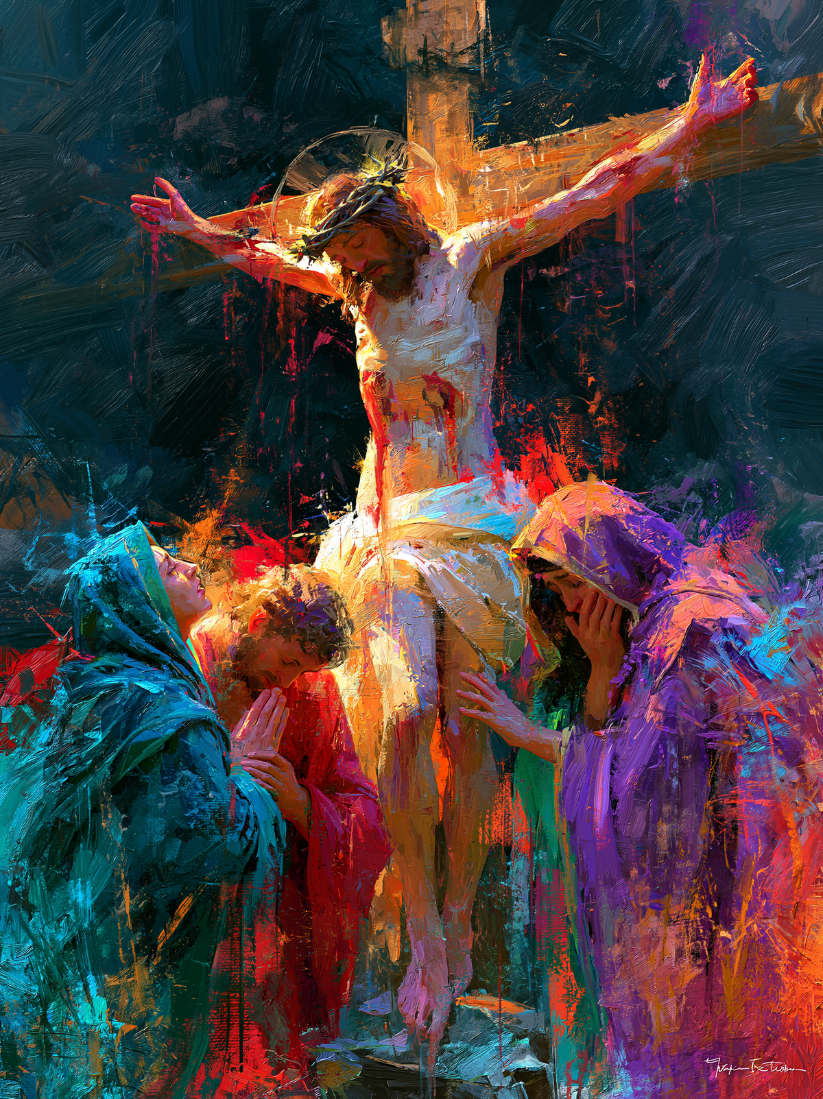 La Crucifixion — Expressionniste · Portrait n° 17 — art chrétien