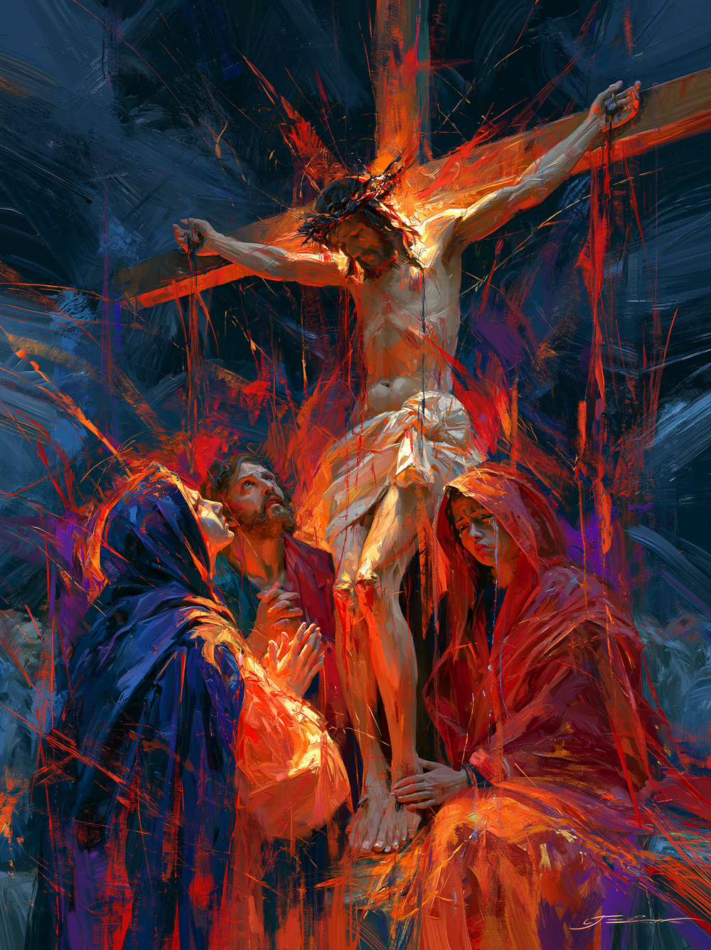 La Crucifixion — Expressionniste · Portrait n° 20 — art chrétien