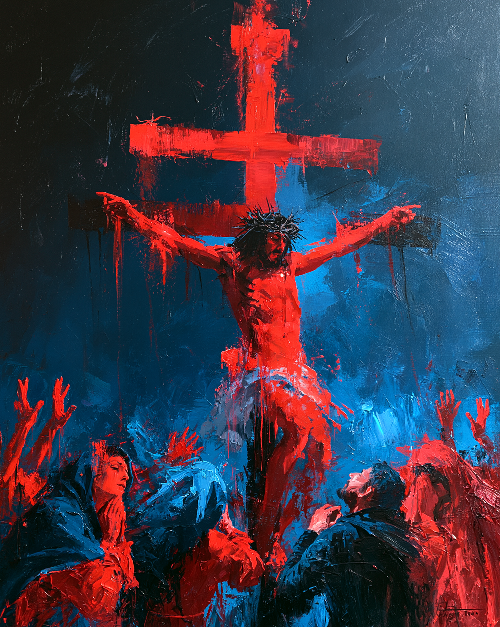 La Crucifixion — Expressionniste · Portrait n° 22 — art chrétien