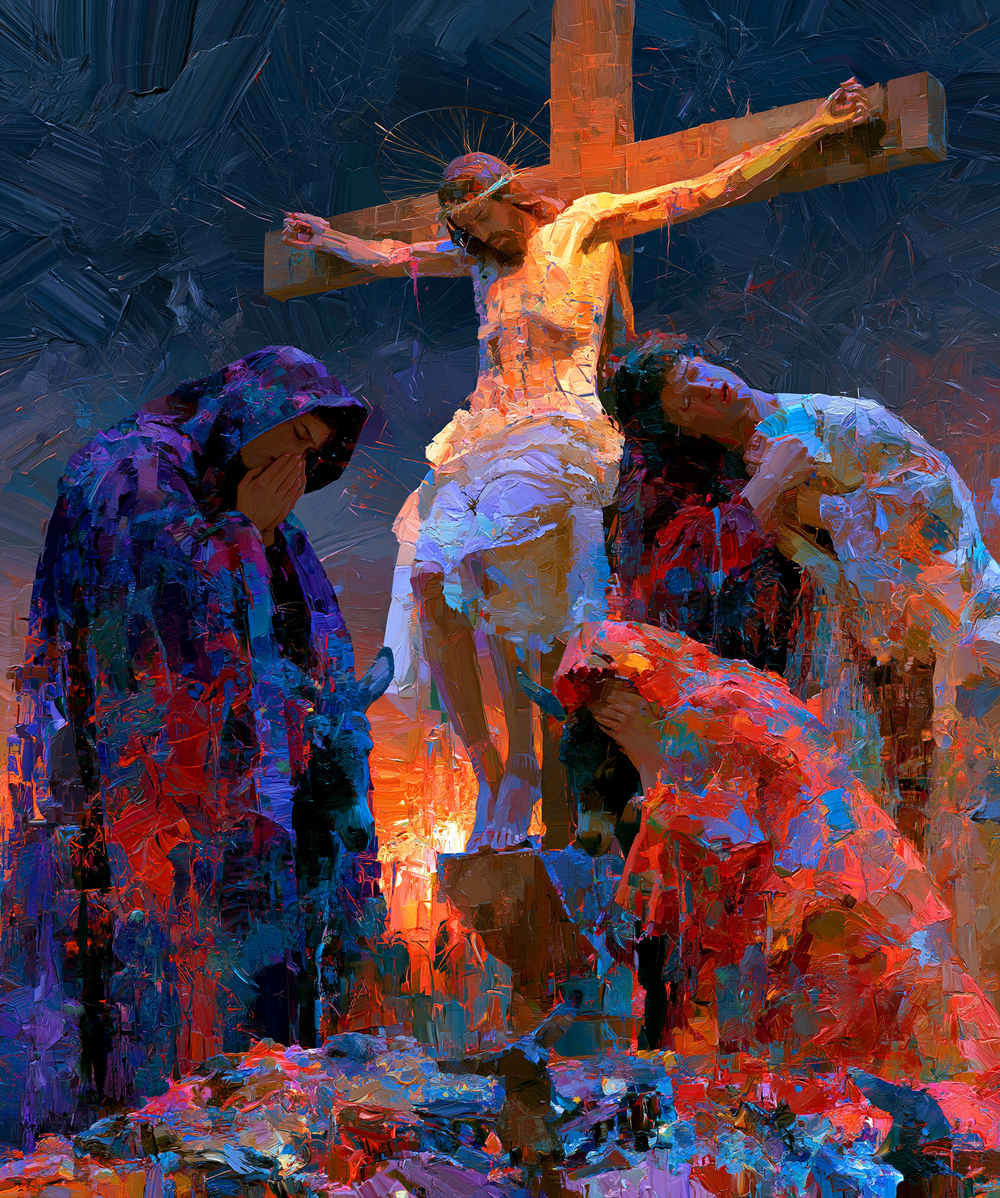 La Crucifixion — Expressionniste · Portrait n° 28 — art chrétien