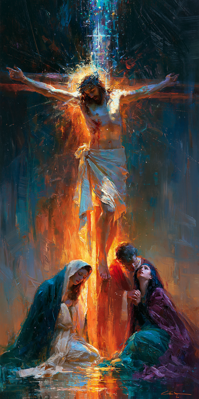 La Crucifixion — Deux Prières au bord du reflet d’or
