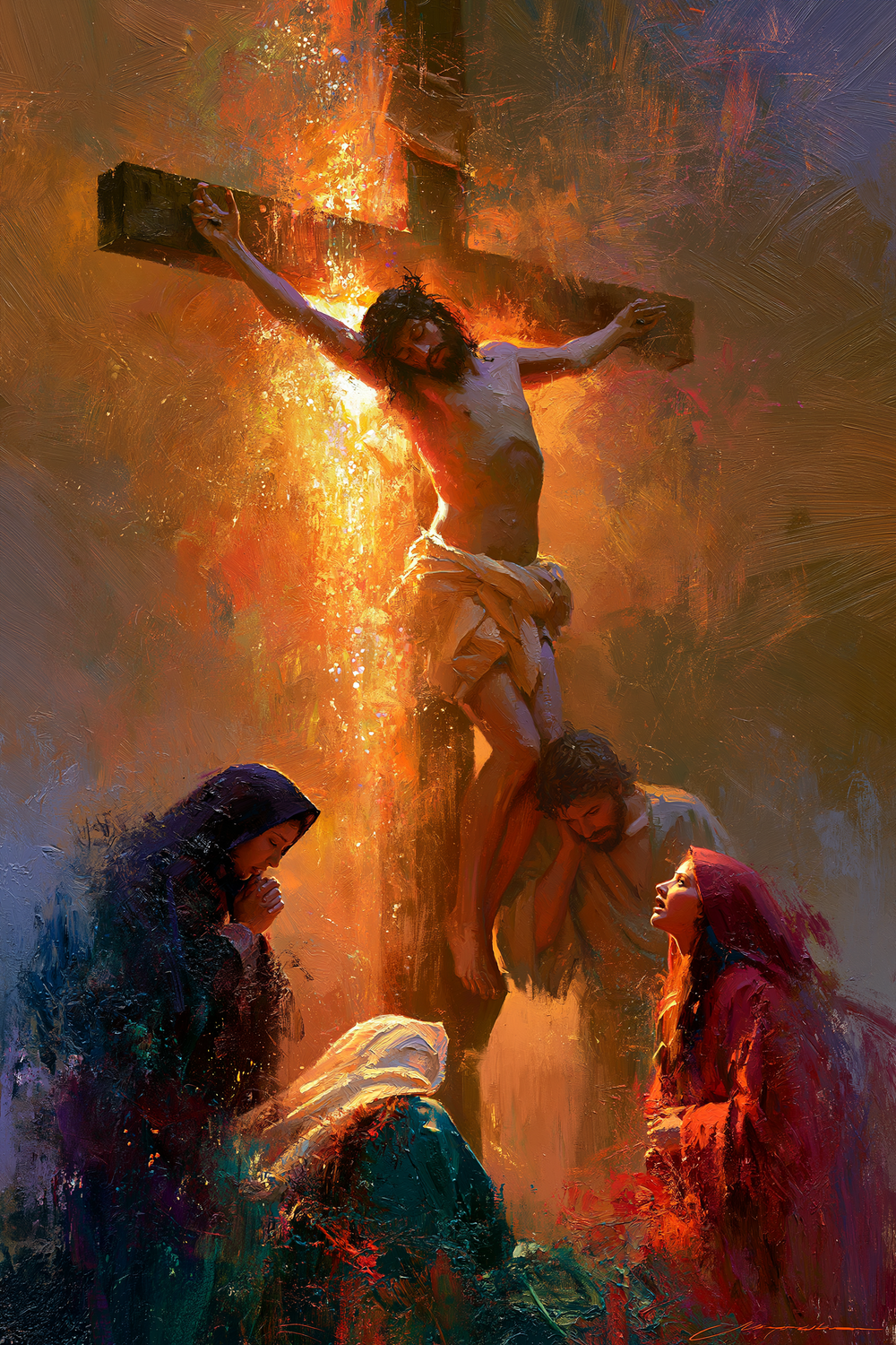 La Crucifixion — Impressionniste · Portrait n° 14 — art chrétien