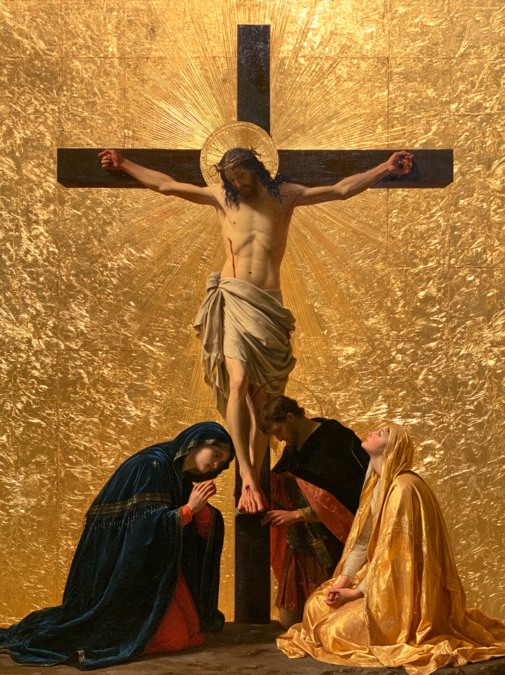 La Crucifixion — Le Bleu penché vers les pieds du Christ
