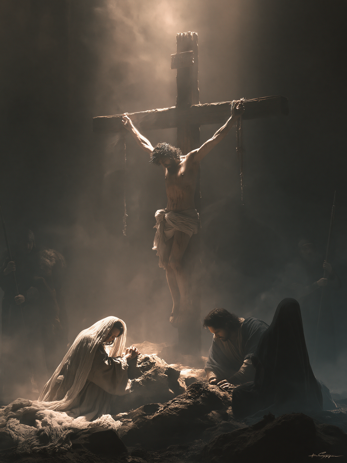 La Crucifixion — Silence sacré · Portrait n° 14 — art chrétien