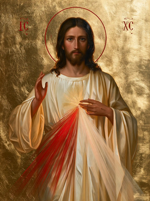 Divine Mercy Jesus in a contemporary Byzantine icon in Contemporary Byzantine style, portrait Christian artwork no. 9