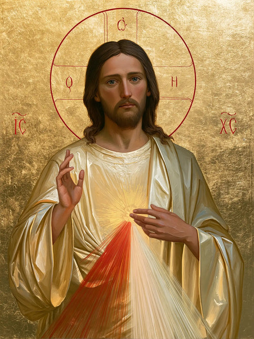Divine Mercy Jesus in a contemporary Byzantine icon in Contemporary Byzantine style, portrait Christian artwork no. 10