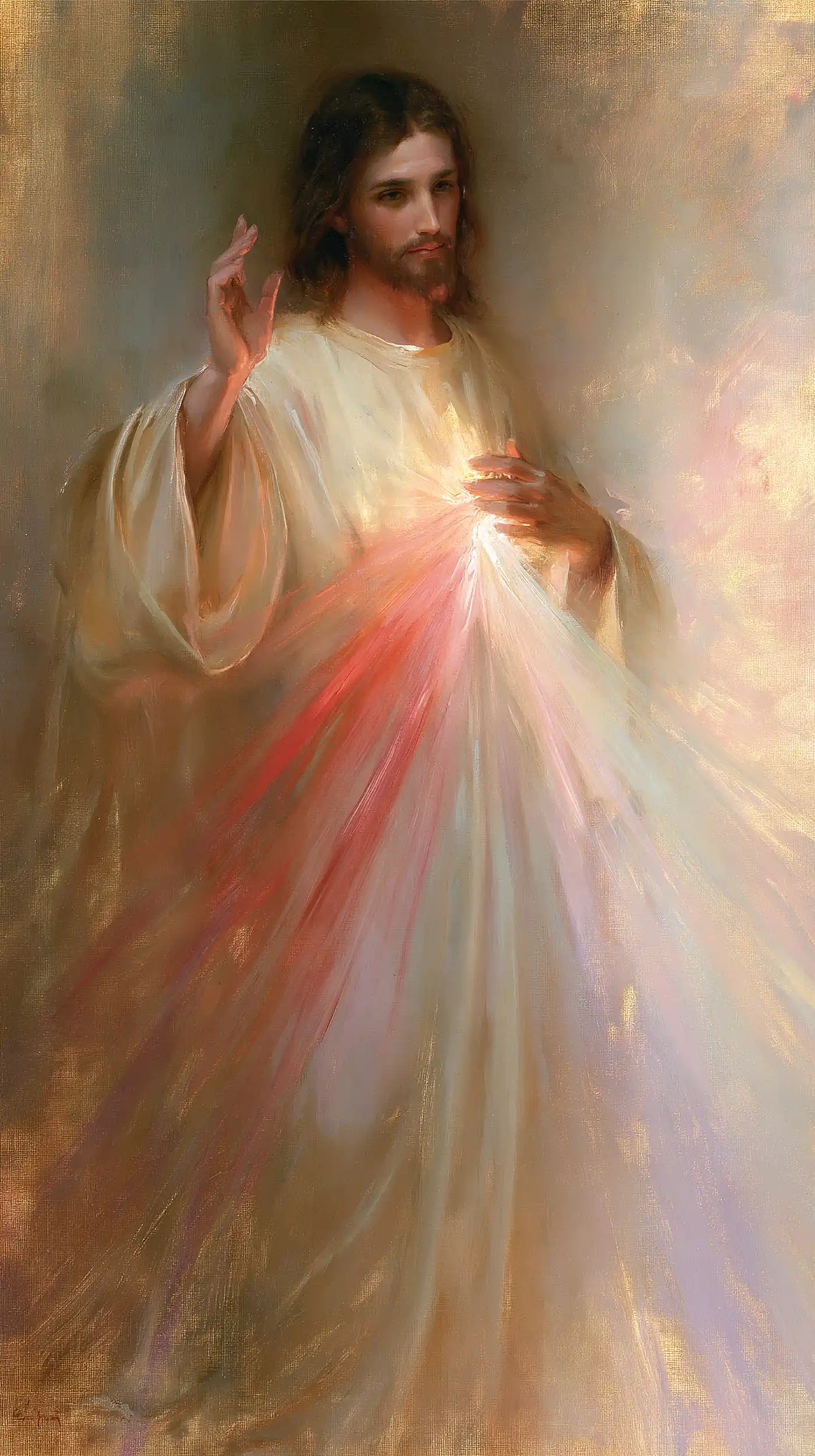 Jésus de la Miséricorde divine — Le Rayonnement dans la brume rose