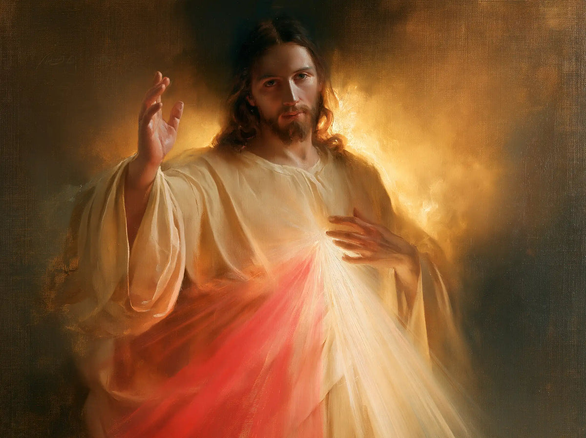 Jésus de la Miséricorde divine — La Promesse dans le halo d’ambre