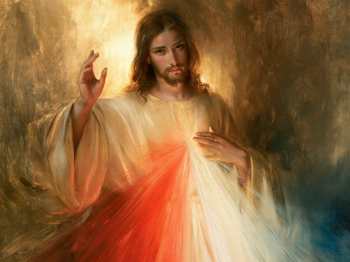 Jésus de la Miséricorde divine — Le Rouge sous la voûte dorée