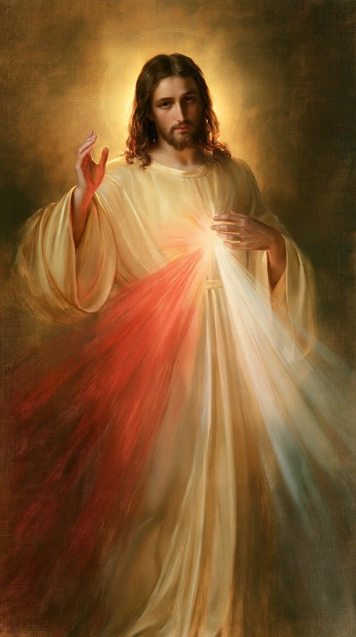 Jésus de la Miséricorde divine — La Silhouette au nimbe tranquille