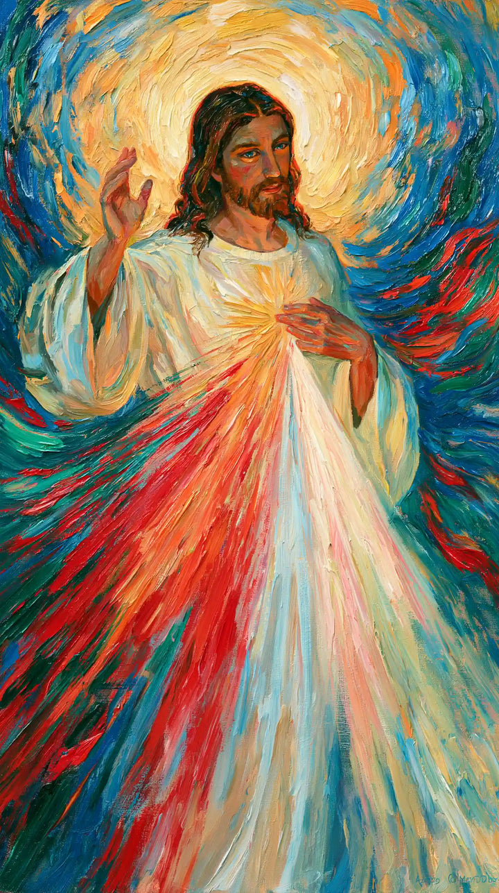Divine Mercy Jesus – Post-Impressionist · Portrait no. 1