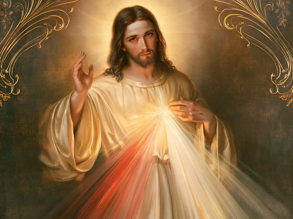 Jésus de la Miséricorde divine — Le Regard sous les volutes jumelles