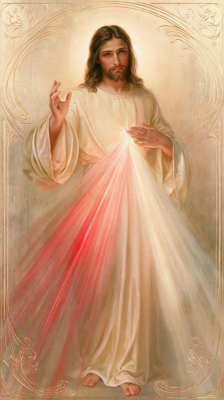 Jésus de la Miséricorde divine — La Douceur dans le voile d’opale
