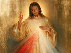 Jésus de la Miséricorde divine — Le Halo dans la patine d’ambre
