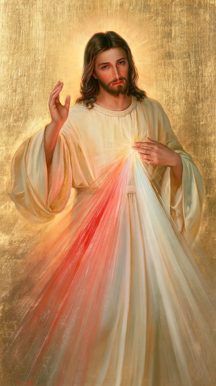 Jésus de la Miséricorde divine — La Fraîcheur des plis dans l’or