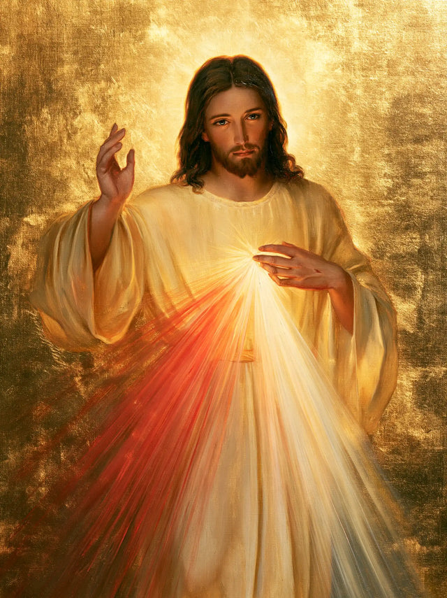 Jésus de la Miséricorde divine — La Solennité dans l’or mouvant