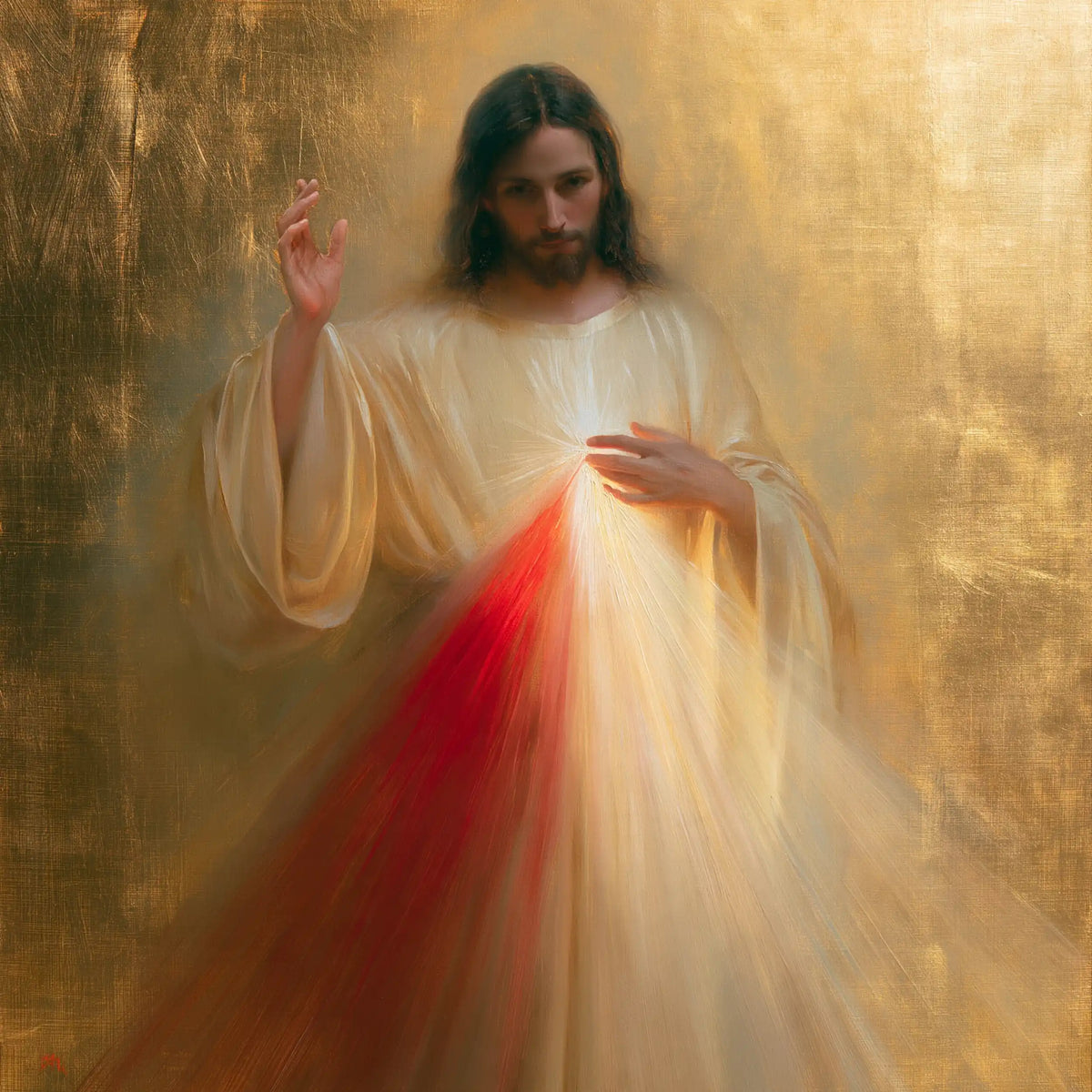 Jésus de la Miséricorde divine — La Grâce dans la pénombre blonde