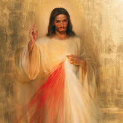 Jésus de la Miséricorde divine — La Présence sur l’or tranquille