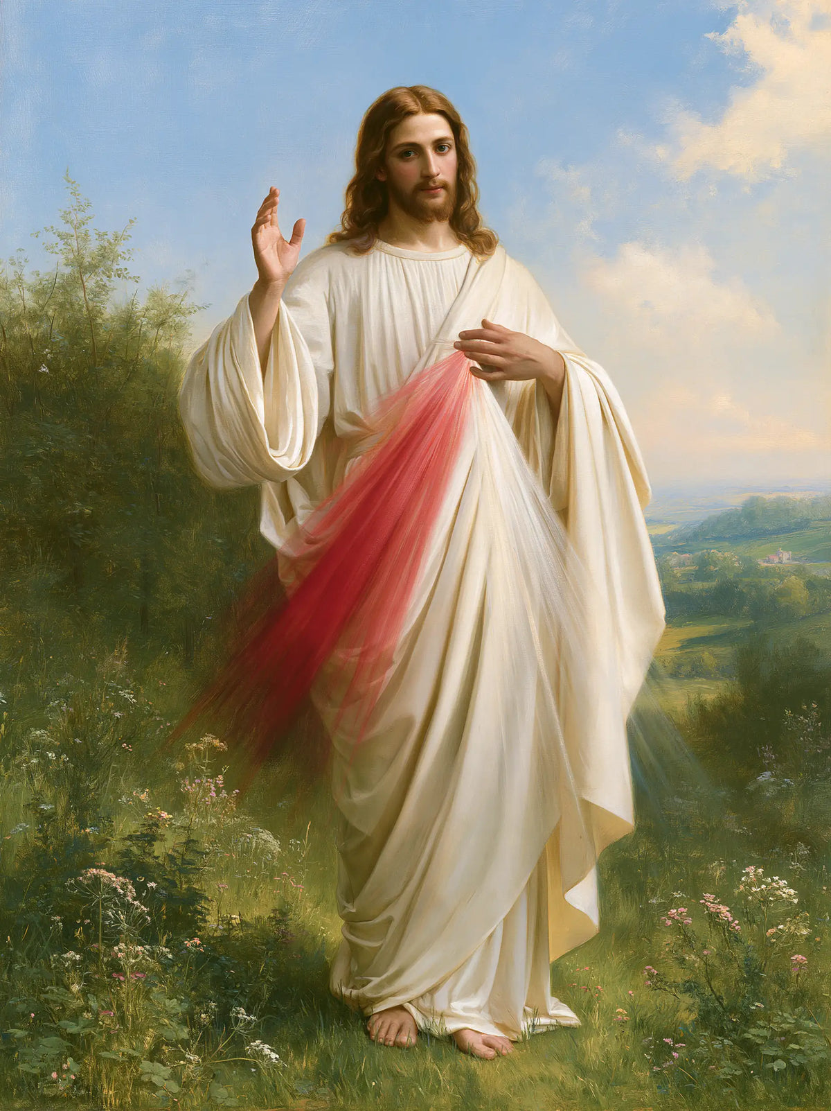 Divine Mercy Jesus – Light Across the Garden