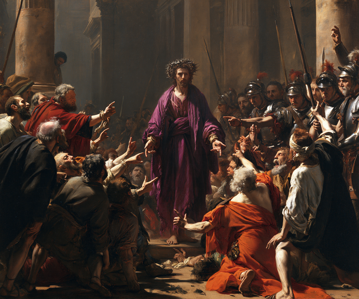 Ecce Homo — La Robe pourpre dans le cercle des genoux