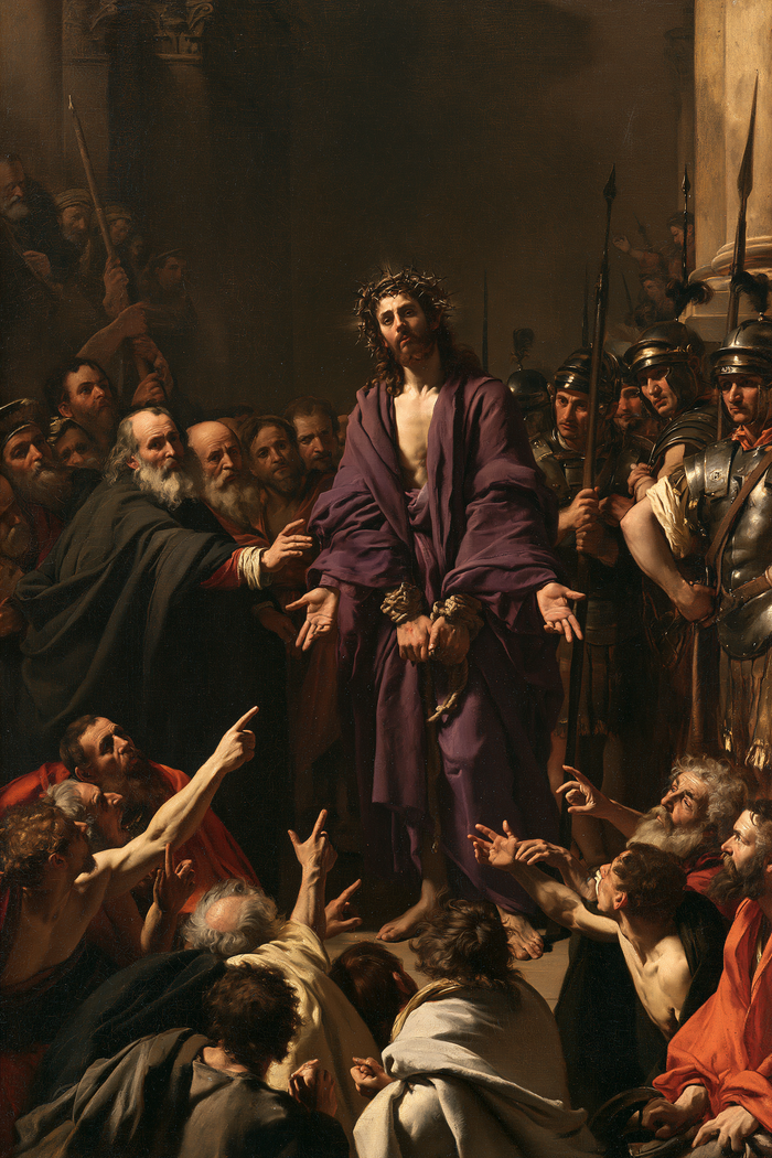 Ecce Homo — Les Paumes basses devant les bras levés