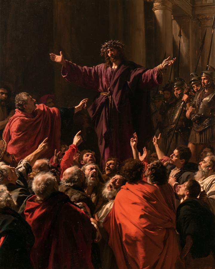Ecce Homo — Le Geste immense au-dessus des capes rouges
