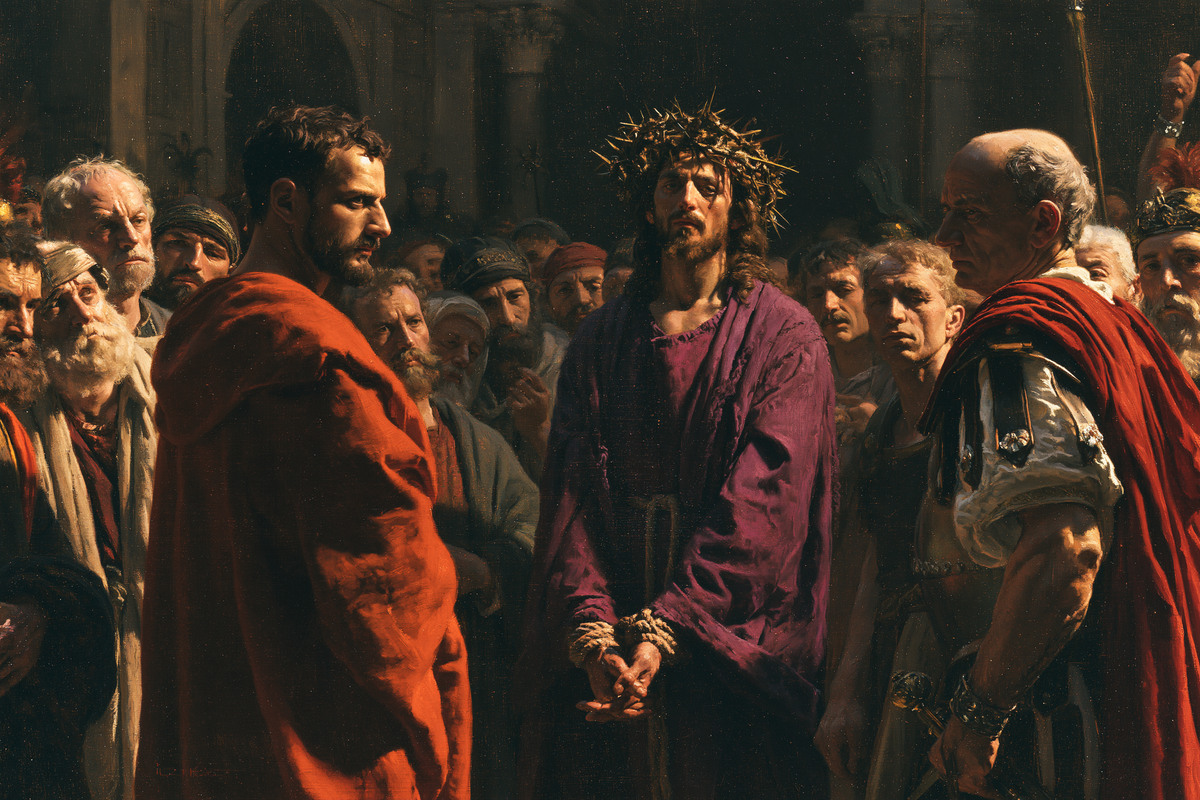 Ecce Homo — Les Mains basses entre les manteaux rouges