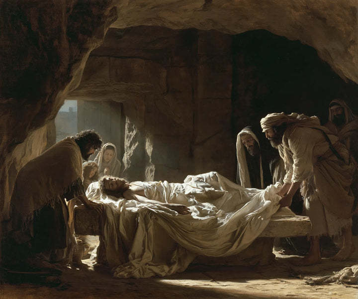 La Mise au tombeau du Christ — La Couche devant l’ouverture pâle