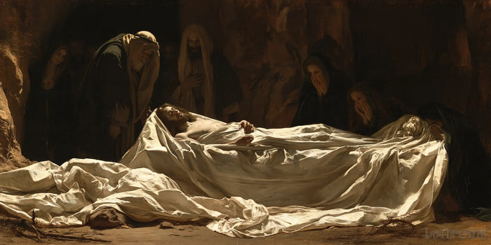 La Mise au tombeau du Christ — Le Drap répandu devant les veilleurs
