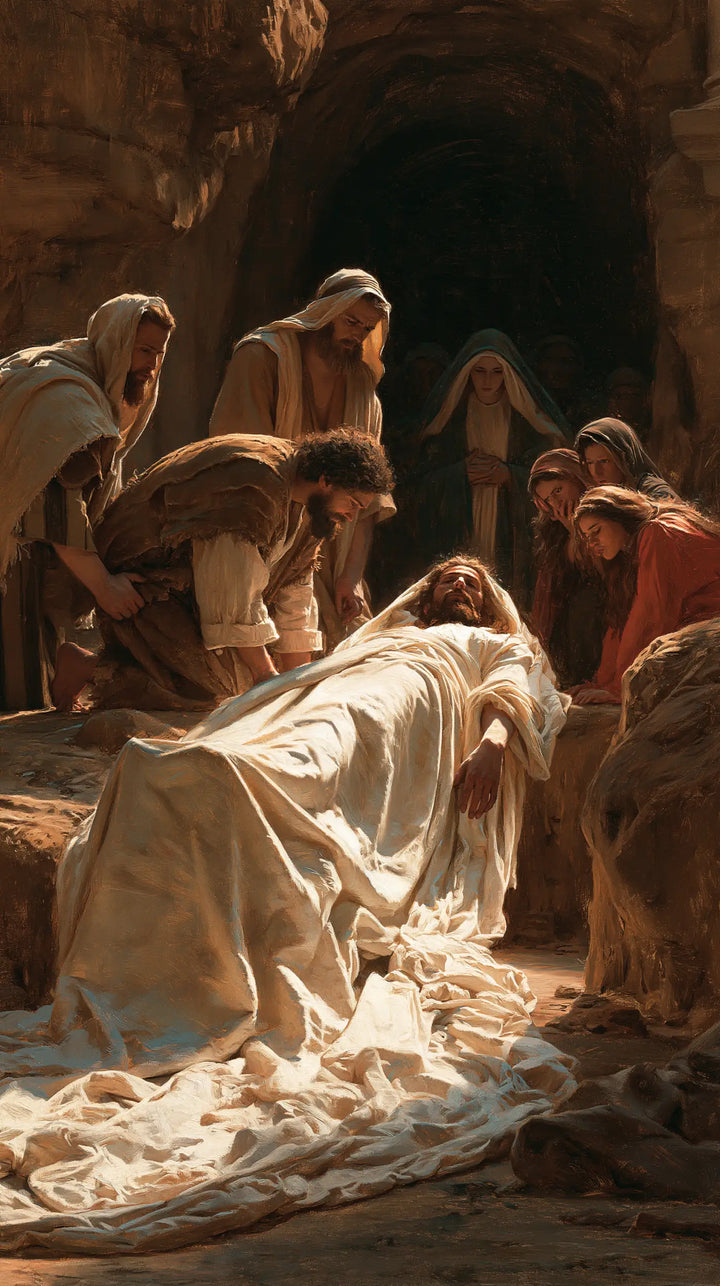 La Mise au tombeau du Christ — La Traîne blanche devant la porte haute
