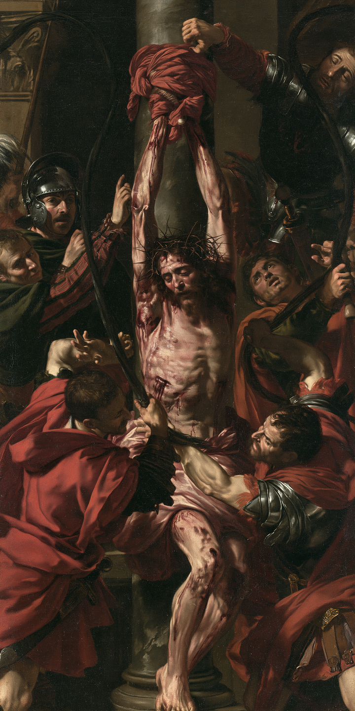 La Flagellation du Christ — Le Pilier drapé de rouge