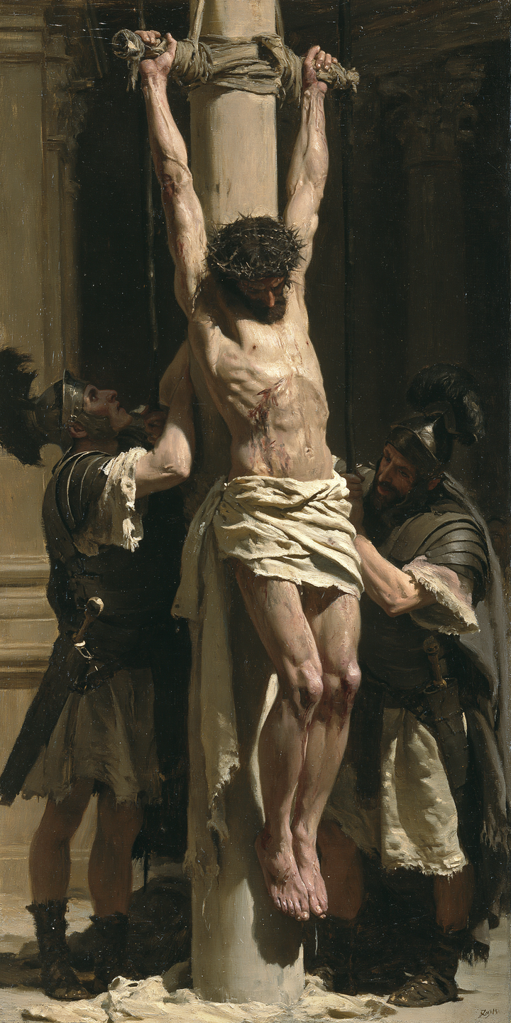 La Flagellation du Christ — La Fragilité entre les gardes