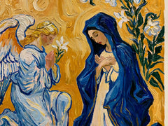 Gabriel and Mary among White Lilies – Post-Impressionist Art · Landscape