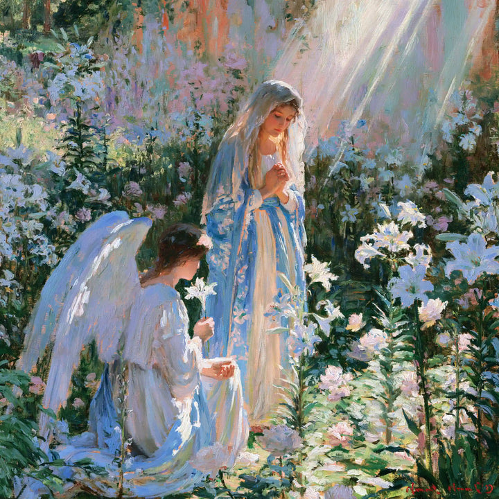 Gabriel's Lily in the Summer Garden – Impressionist Art · Square