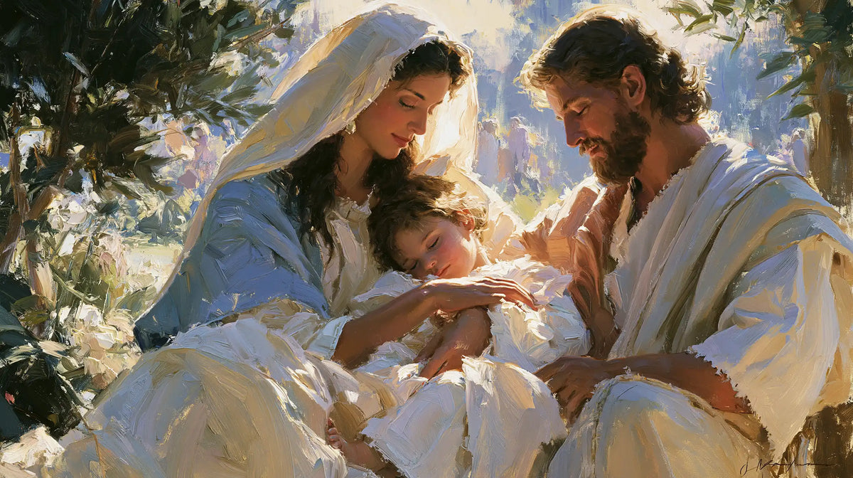La Sainte Famille — La Caresse dans l’ombre fleurie