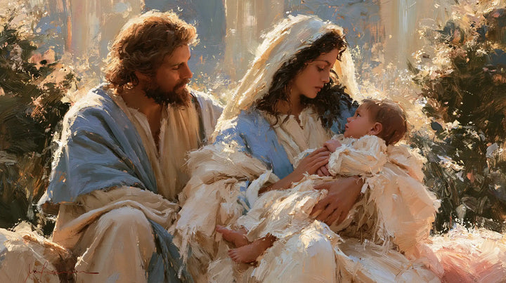 La Sainte Famille — L’Éveil parmi les fleurs claires