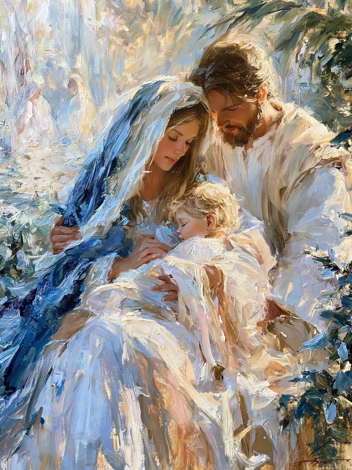 La Sainte Famille — Le Berceau sous les éclats des feuilles